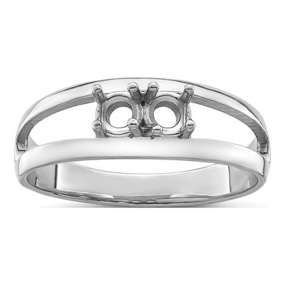 Sterling Silver or 14K White Gold 2-Stone Mother's Ring – view 7