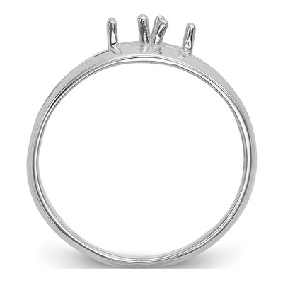 14K White Gold 2-Stone Mother's Ring Mounting – view 2