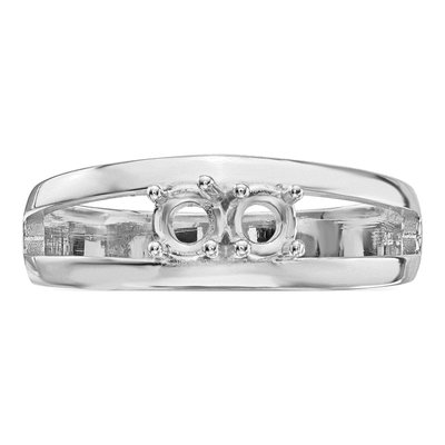 14K White Gold 2-Stone Mother's Ring Mounting – view 4