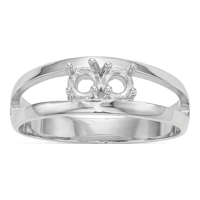14K White Gold 2-Stone Mother's Ring Mounting