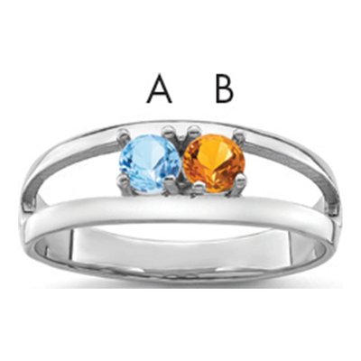 14K White Gold Personalized Family Ring
