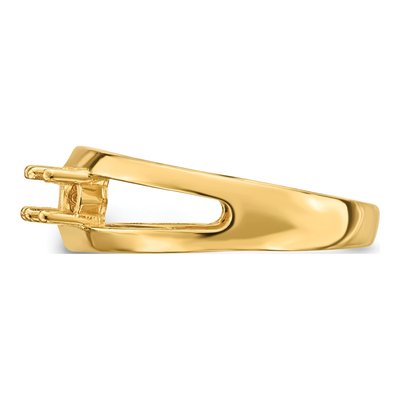 14K Yellow Gold 3-Stone Mother's Ring Mounting – view 3
