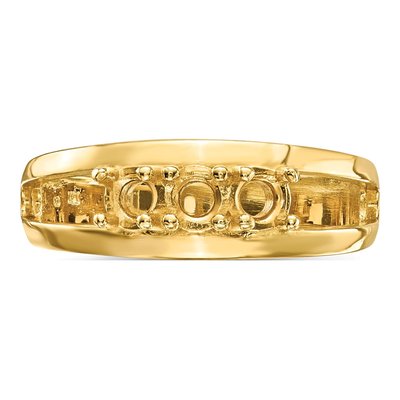 14K Yellow Gold 3-Stone Mother's Ring Mounting – view 4