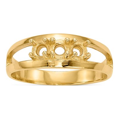 14K Yellow Gold 3-Stone Mother's Ring Mounting