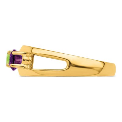 Gold-Plated Sterling Silver Gp 3-Stone Mother's Ring – view 2