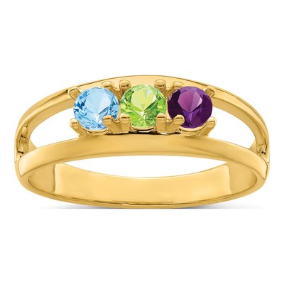 14K Yellow Gold 3-Stone Mother's Ring – view 2