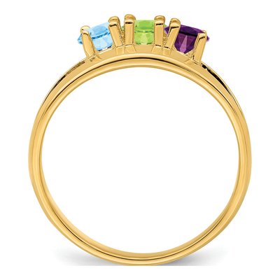 14K Yellow Gold 3-Stone Mother's Ring – view 3