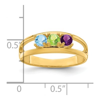 14K Yellow Gold 3-Stone Mother's Ring – view 6