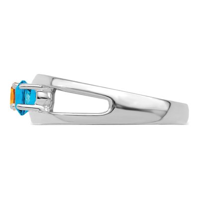 Sterling Silver or 14K White Gold 3-Stone Mother's Ring – view 4