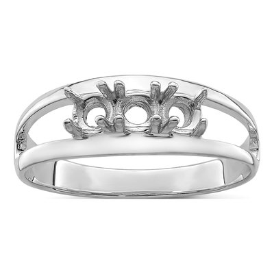 Sterling Silver or 14K White Gold 3-Stone Mother's Ring – view 7