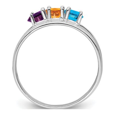 14K White Gold 3-Stone Mother's Ring Mounting – view 3