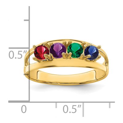 14K Yellow Gold Custom Family Mother's Ring – view 6