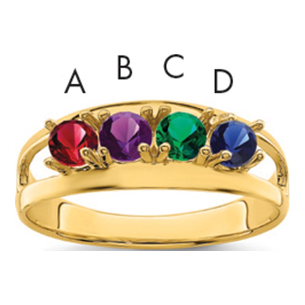 14K Yellow Gold Custom Family Mother's Ring