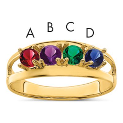 14K Yellow Gold Custom Family Mother's Ring