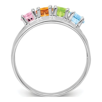 Sterling Silver or 14K White Gold 4-Stone Mother's Ring – view 3