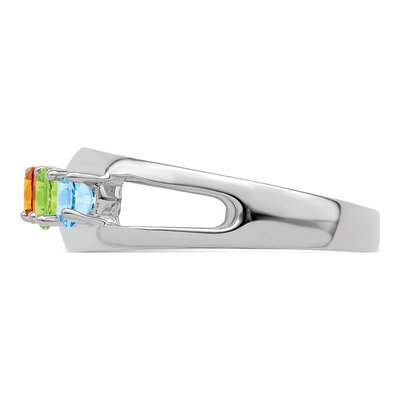 Sterling Silver or 14K White Gold 4-Stone Mother's Ring – view 4