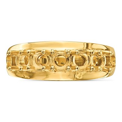 14K Yellow Gold 5-Stone Mother's Ring Mounting – view 4
