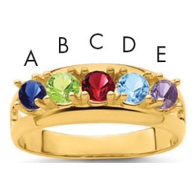 14K Yellow Gold Personalized Family Ring