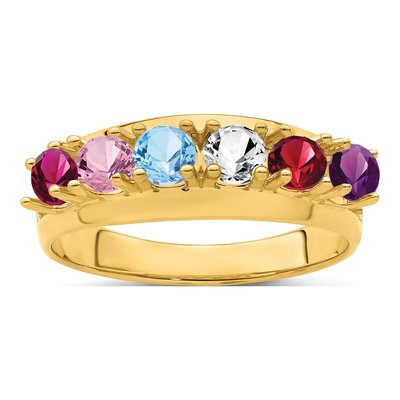 14K Yellow Gold 6-Stone Mother's Ring – view 2