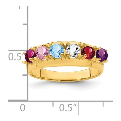 14K Yellow Gold 6-Stone Mother's Ring – view 6