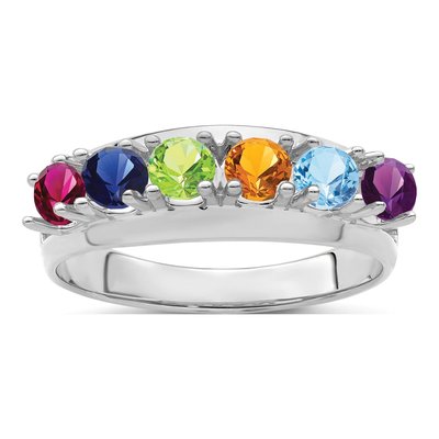 14K White Gold Family Ring – view 2