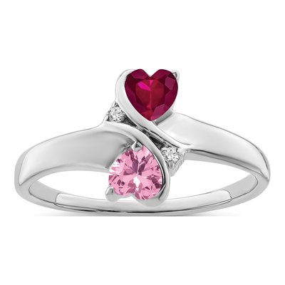 Sterling Silver Diamond Couple Family Ring – view 2