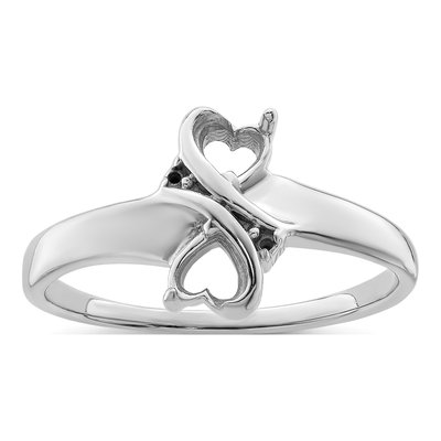 Sterling Silver Diamond Couple Family Ring – view 8