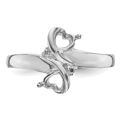 14K White Gold Family Ring Mounting – view 4