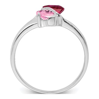 14K White Gold Diamond Personalized 2-Name Couple's Family Ring – view 2
