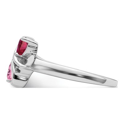 14K White Gold Diamond Personalized 2-Name Couple's Family Ring – view 3