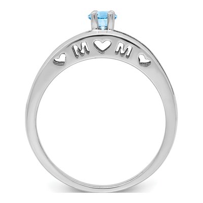 Sterling Silver or 14K White Gold Family Ring – view 3
