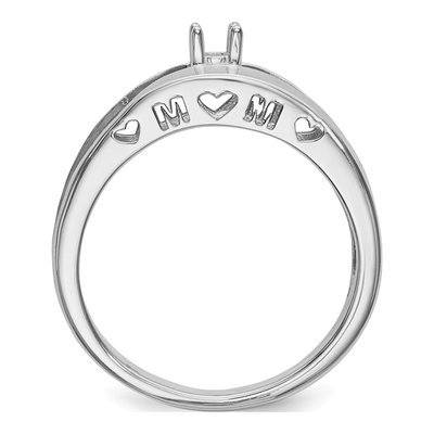 14K White Gold Family Ring Mounting – view 2