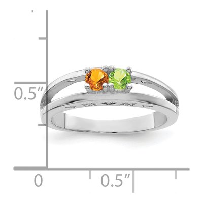 Sterling Silver or 14K White Gold Birthstone Family Ring – view 4