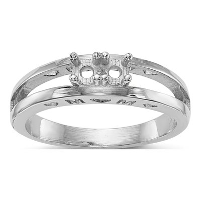 14K White Gold Family Ring Mounting – view 4