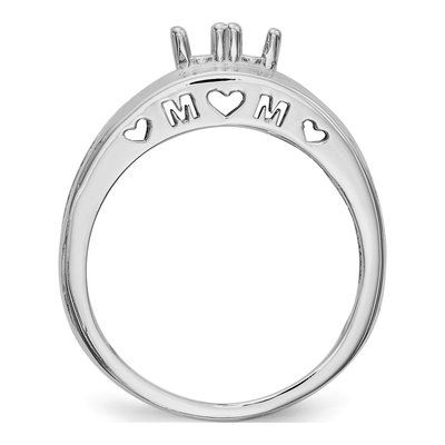 14K White Gold Family Ring Mounting – view 5