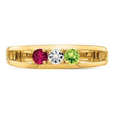 14K Yellow Gold 3-Stone Family Ring – view 5