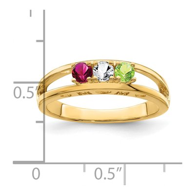 14K Yellow Gold 3-Stone Family Ring – view 6