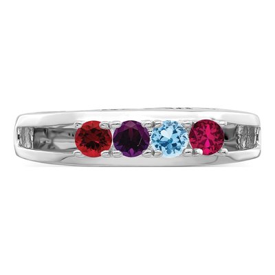 Sterling Silver or 14K White Gold Personalized Family Ring – view 5