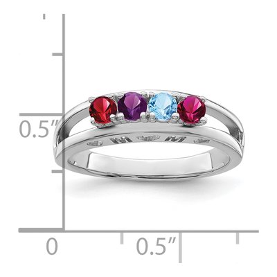 Sterling Silver or 14K White Gold Personalized Family Ring – view 6