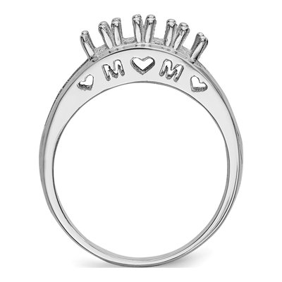 14K White Gold Mother's Ring Mounting – view 2