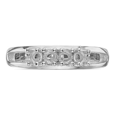 14K White Gold Mother's Ring Mounting – view 4