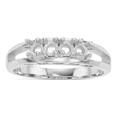 14K White Gold Mother's Ring Mounting