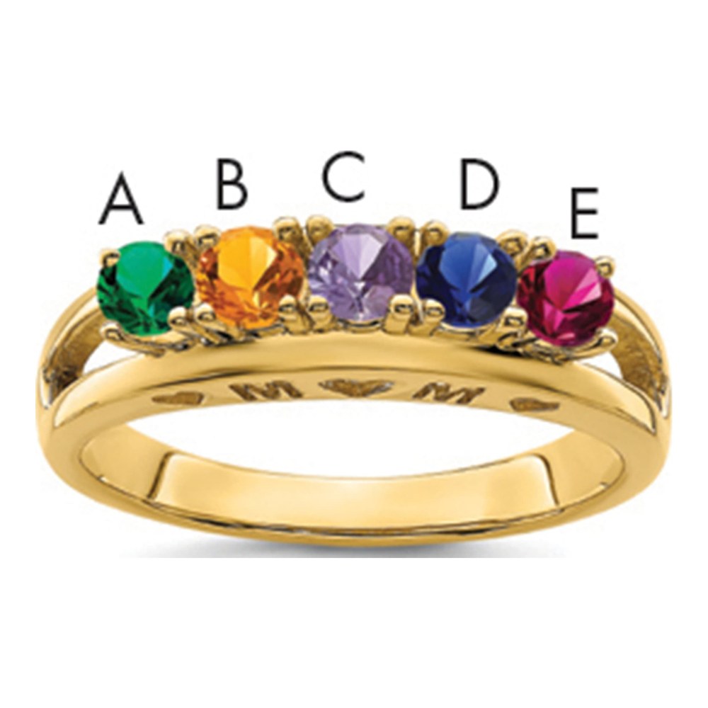 14K Yellow Gold Personalized Family Ring