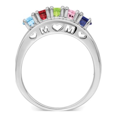 14K White Gold Family Ring Mounting – view 3
