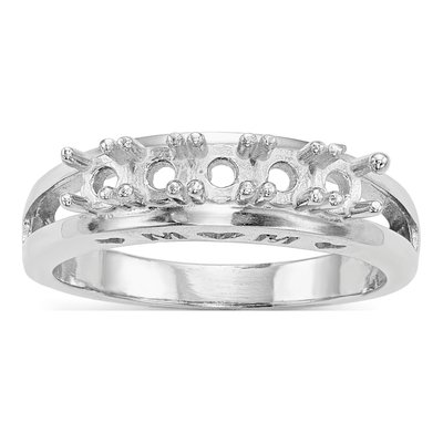14K White Gold Family Ring Mounting – view 6