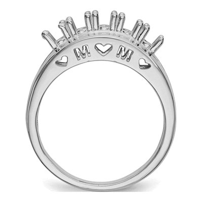 14K White Gold Family Ring Mounting – view 7