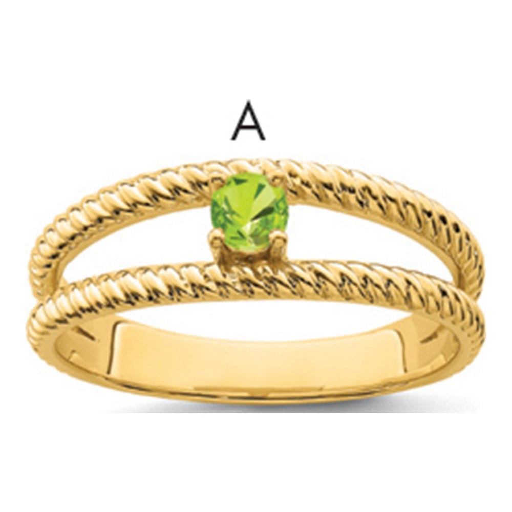 14K Yellow Gold Custom Birthstone Family Ring