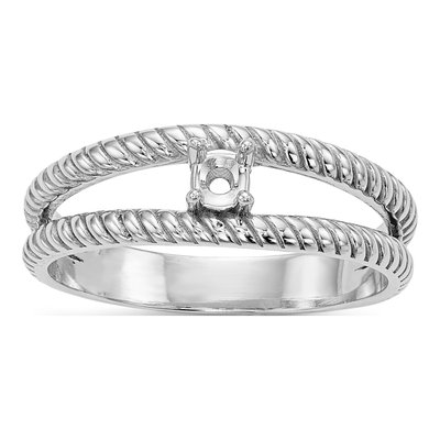 14K White Gold 1-Stone Mother's Ring Mounting – view 4
