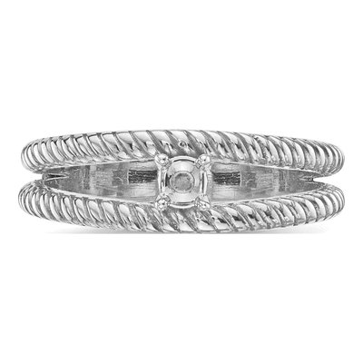 14K White Gold 1-Stone Mother's Ring Mounting – view 7