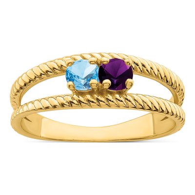Gold-Plated Sterling Silver Gp Family Ring